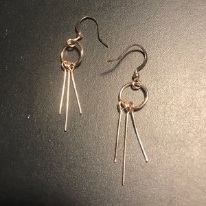 NWT Triple Wire Dainty Gold Dangle Earrings